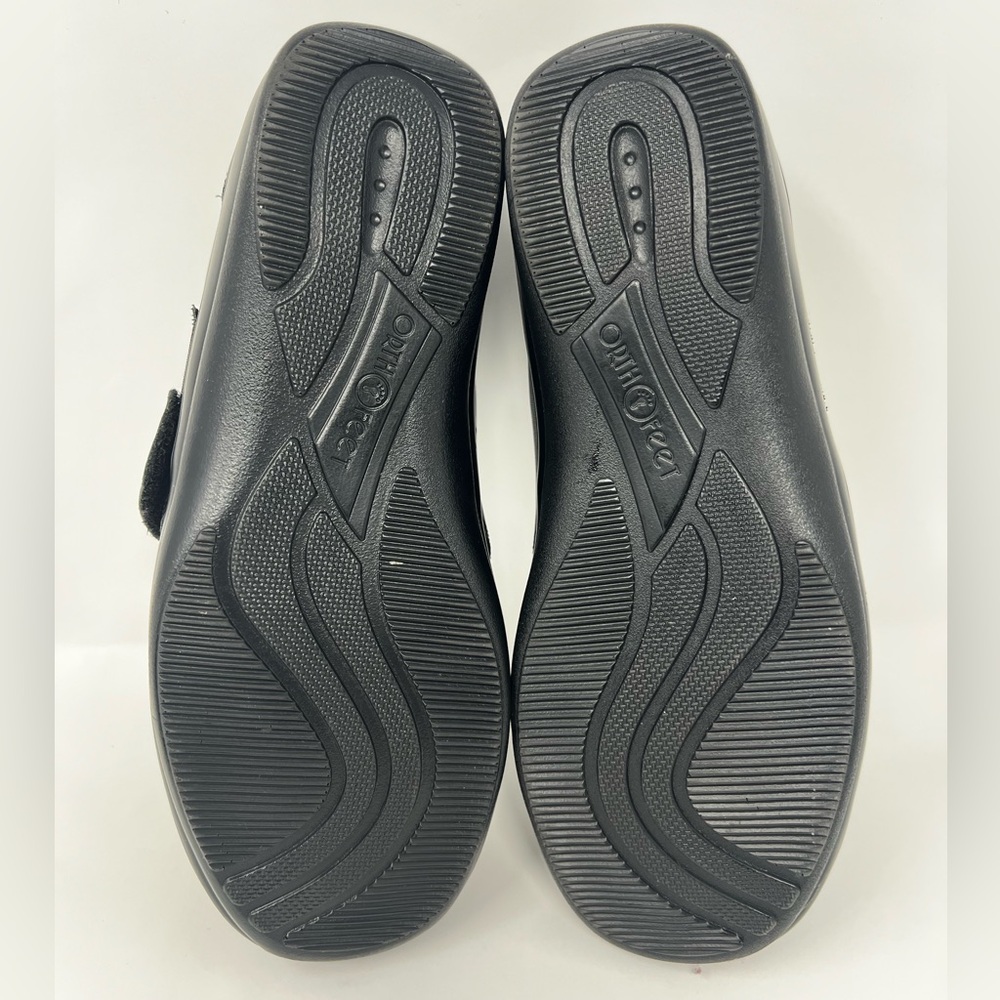 Women’s Black Orthopedic Velcro Strap Shoes Leather Sneakers Round Toe Comfy mom - Picture 5 of 17